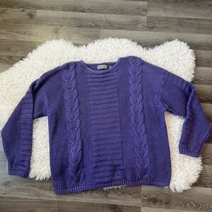 Vintage Purple Cable Knit Sweater